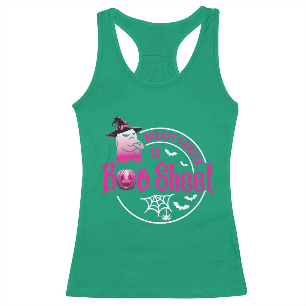 Breast Cancer Is Boo Sheet Racerback Tank Top October Ghost Pink Ribbon TS10 Irish Green Print Your Wear