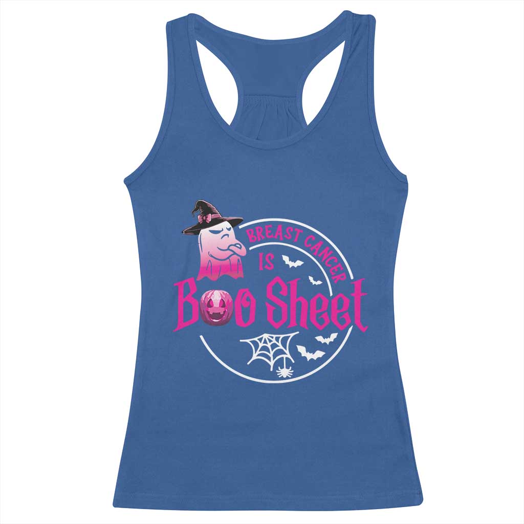 Breast Cancer Is Boo Sheet Racerback Tank Top October Ghost Pink Ribbon TS10 Royal Blue Print Your Wear