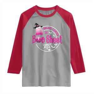Breast Cancer Is Boo Sheet Raglan Shirt October Ghost Pink Ribbon TS10 Sport Gray Red Print Your Wear