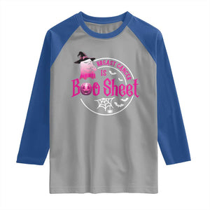 Breast Cancer Is Boo Sheet Raglan Shirt October Ghost Pink Ribbon TS10 Sport Gray Royal Print Your Wear