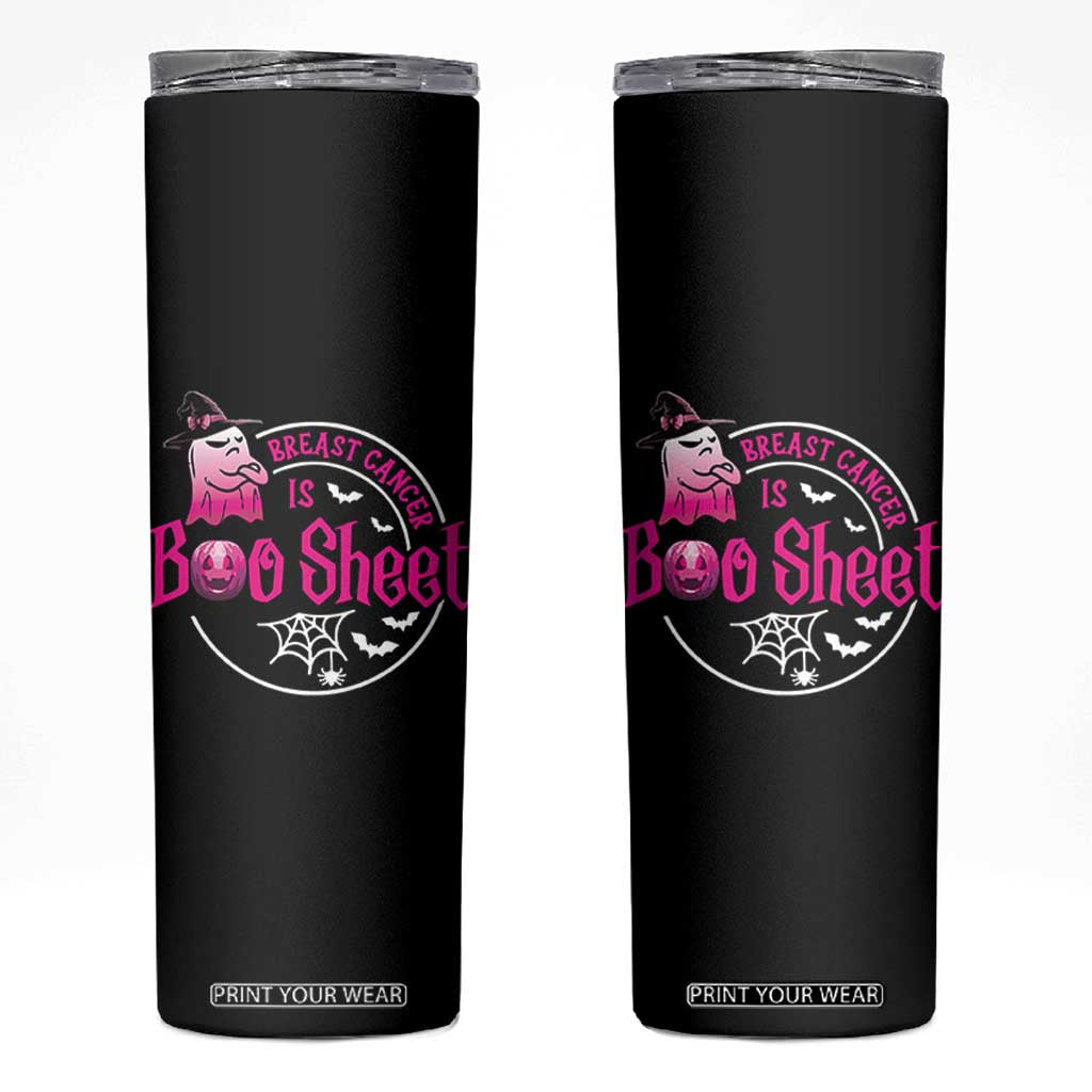 Breast Cancer Is Boo Sheet Skinny Tumbler October Ghost Pink Ribbon TS10 Black Print Your Wear
