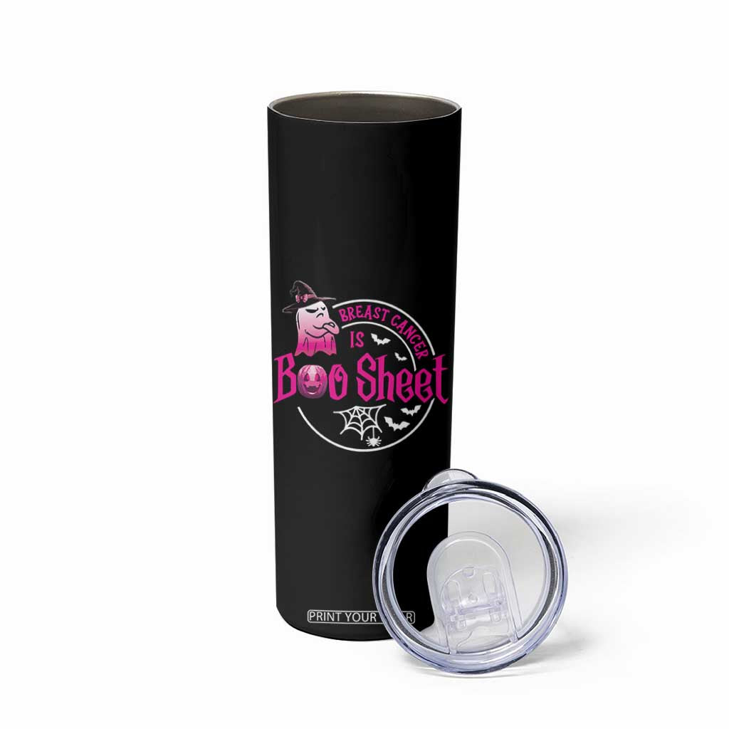 Breast Cancer Is Boo Sheet Skinny Tumbler October Ghost Pink Ribbon TS10 Print Your Wear