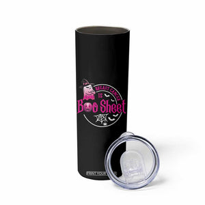 Breast Cancer Is Boo Sheet Skinny Tumbler October Ghost Pink Ribbon TS10 Print Your Wear