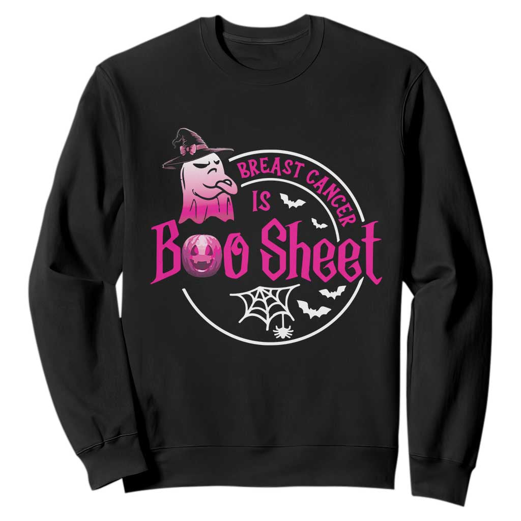 Breast Cancer Is Boo Sheet Sweatshirt October Ghost Pink Ribbon - Print Your Wear