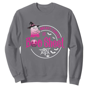 Breast Cancer Is Boo Sheet Sweatshirt October Ghost Pink Ribbon - Print Your Wear