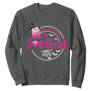 Breast Cancer Is Boo Sheet Sweatshirt October Ghost Pink Ribbon - Print Your Wear