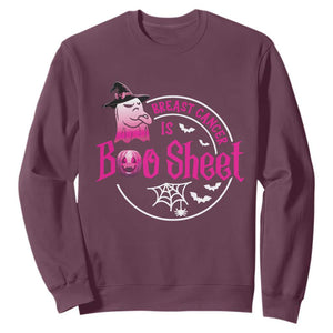 Breast Cancer Is Boo Sheet Sweatshirt October Ghost Pink Ribbon - Print Your Wear
