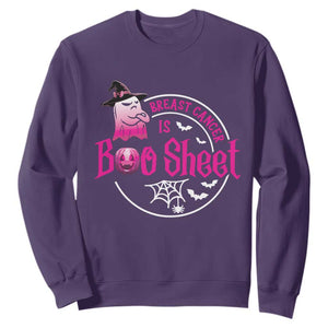 Breast Cancer Is Boo Sheet Sweatshirt October Ghost Pink Ribbon - Print Your Wear