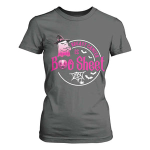 Breast Cancer Is Boo Sheet T Shirt For Women October Ghost Pink Ribbon TS10 Dark Heather Print Your Wear