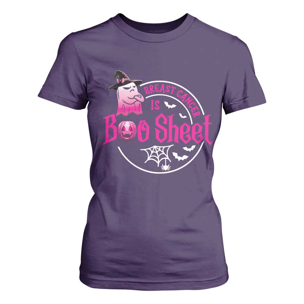 Breast Cancer Is Boo Sheet T Shirt For Women October Ghost Pink Ribbon TS10 Purple Print Your Wear
