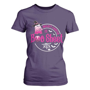 Breast Cancer Is Boo Sheet T Shirt For Women October Ghost Pink Ribbon TS10 Purple Print Your Wear