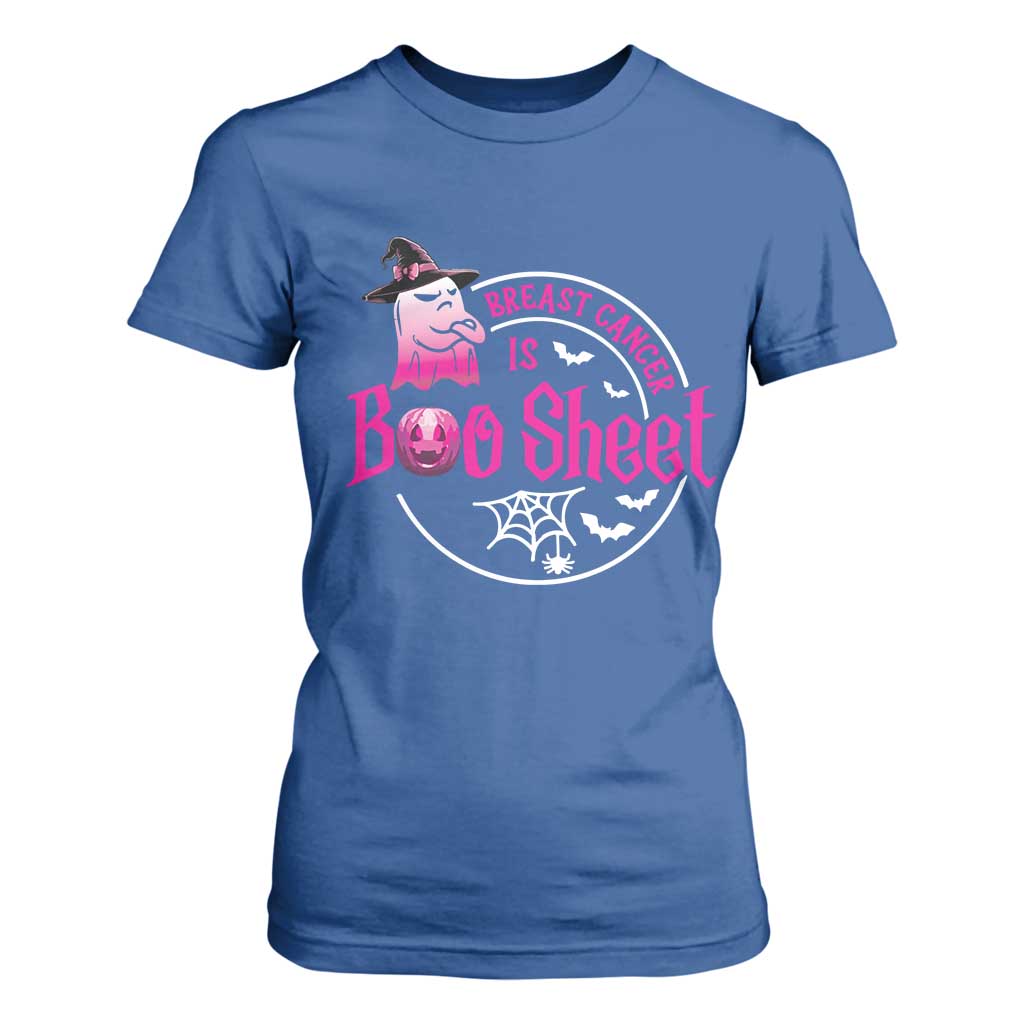 Breast Cancer Is Boo Sheet T Shirt For Women October Ghost Pink Ribbon TS10 Royal Blue Print Your Wear