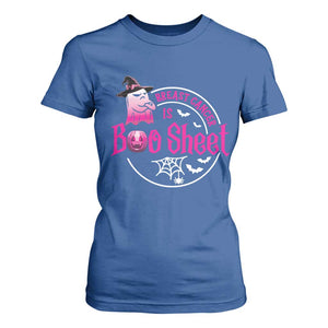 Breast Cancer Is Boo Sheet T Shirt For Women October Ghost Pink Ribbon TS10 Royal Blue Print Your Wear