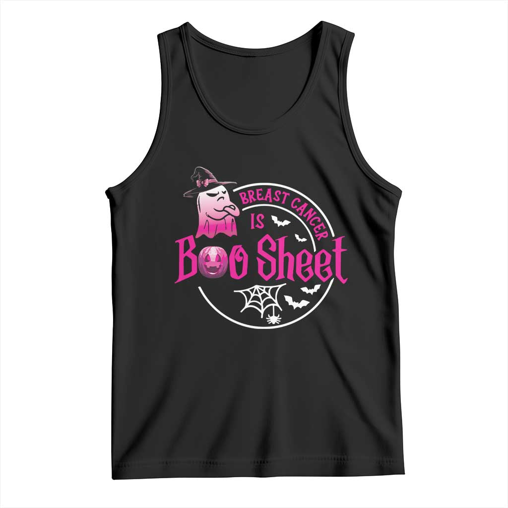 Breast Cancer Is Boo Sheet Tank Top October Ghost Pink Ribbon TS10 Black Print Your Wear