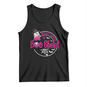 Breast Cancer Is Boo Sheet Tank Top October Ghost Pink Ribbon TS10 Black Print Your Wear
