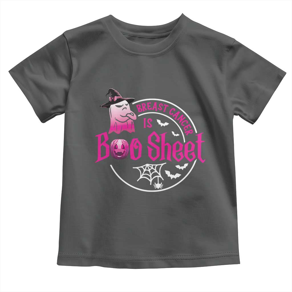 Breast Cancer Is Boo Sheet Toddler T Shirt October Ghost Pink Ribbon TS10 Dark Heather Print Your Wear
