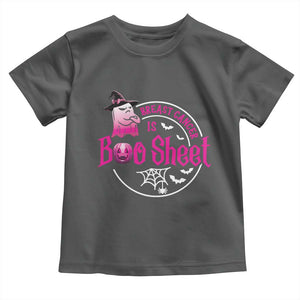 Breast Cancer Is Boo Sheet Toddler T Shirt October Ghost Pink Ribbon TS10 Dark Heather Print Your Wear