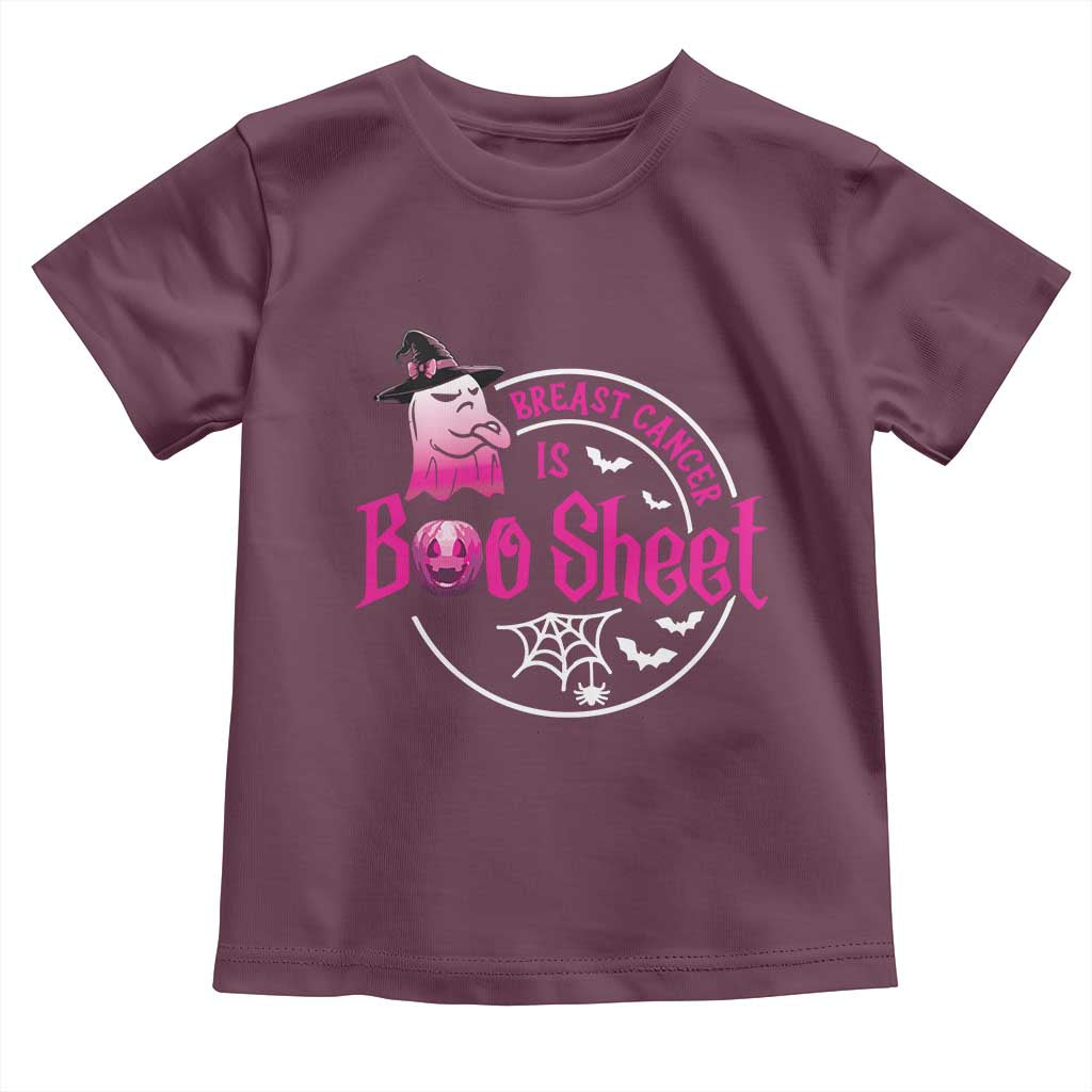 Breast Cancer Is Boo Sheet Toddler T Shirt October Ghost Pink Ribbon TS10 Maroon Print Your Wear