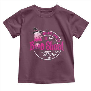 Breast Cancer Is Boo Sheet Toddler T Shirt October Ghost Pink Ribbon TS10 Maroon Print Your Wear