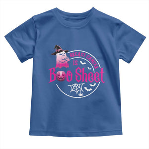 Breast Cancer Is Boo Sheet Toddler T Shirt October Ghost Pink Ribbon TS10 Royal Blue Print Your Wear