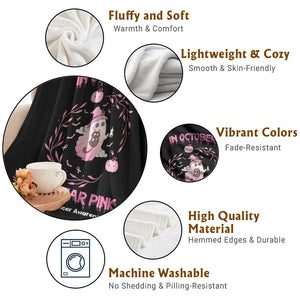 Breast Cancer Halloween Throw Blanket In October Ghost Wear Pink Black Cat TS10 Print Your Wear