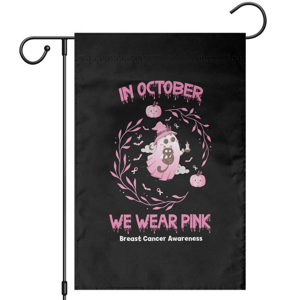 Breast Cancer Halloween Garden Flag In October Ghost Wear Pink Black Cat TS10 Black Print Your Wear