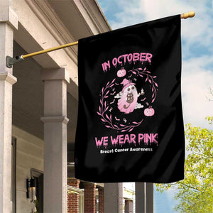 Breast Cancer Halloween Garden Flag In October Ghost Wear Pink Black Cat TS10 Print Your Wear