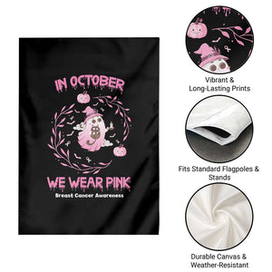 Breast Cancer Halloween Garden Flag In October Ghost Wear Pink Black Cat TS10 Print Your Wear