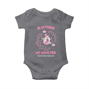 Breast Cancer Halloween Baby Onesie In October Ghost Wear Pink Black Cat TS10 Charcoal Print Your Wear