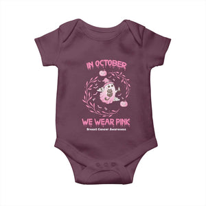Breast Cancer Halloween Baby Onesie In October Ghost Wear Pink Black Cat TS10 Maroon Print Your Wear