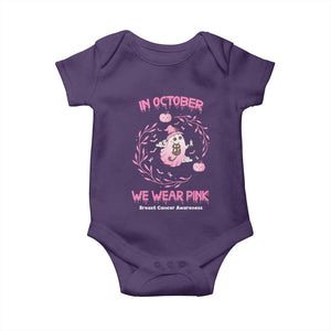 Breast Cancer Halloween Baby Onesie In October Ghost Wear Pink Black Cat TS10 Purple Print Your Wear