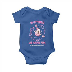 Breast Cancer Halloween Baby Onesie In October Ghost Wear Pink Black Cat TS10 Royal Blue Print Your Wear