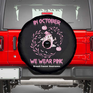 Breast Cancer Halloween Spare Tire Cover In October Ghost Wear Pink Black Cat TS10 Black Print Your Wear