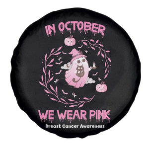 Breast Cancer Halloween Spare Tire Cover In October Ghost Wear Pink Black Cat TS10 Print Your Wear