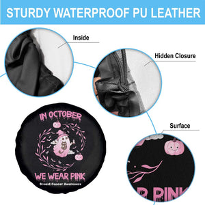 Breast Cancer Halloween Spare Tire Cover In October Ghost Wear Pink Black Cat TS10 Print Your Wear