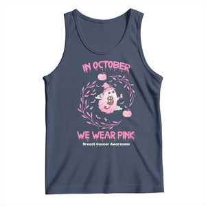 Breast Cancer Halloween Tank Top In October Ghost Wear Pink Black Cat TS10 Navy Print Your Wear