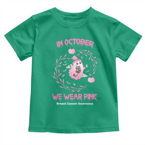 Breast Cancer Halloween Toddler T Shirt In October Ghost Wear Pink Black Cat TS10 Irish Green Print Your Wear