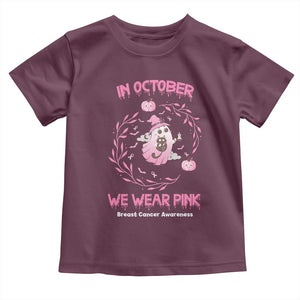 Breast Cancer Halloween Toddler T Shirt In October Ghost Wear Pink Black Cat TS10 Maroon Print Your Wear