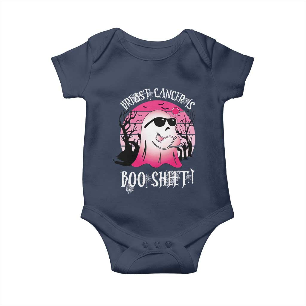 Breast Cancer Is Boo Sheet Baby Onesie In October Ghost Wear Pink TS10 Navy Print Your Wear
