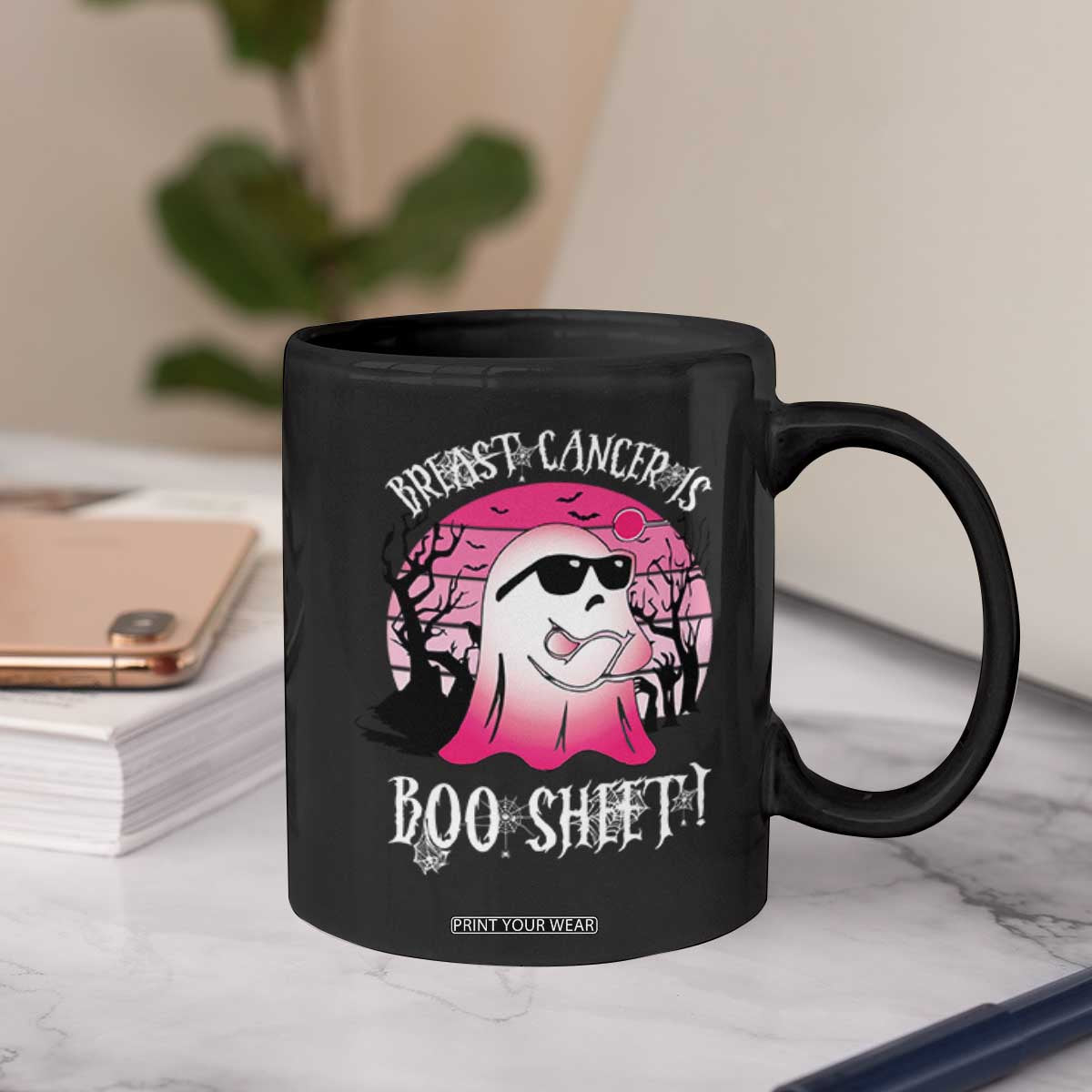Breast Cancer Is Boo Sheet Coffee Mug In October Ghost Wear Pink TS10 Print Your Wear