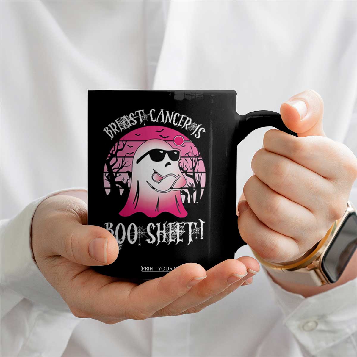 Breast Cancer Is Boo Sheet Coffee Mug In October Ghost Wear Pink TS10 Print Your Wear