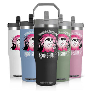 Breast Cancer Is Boo Sheet Flip Straw Tumbler In October Ghost Wear Pink TS10 Print Your Wear