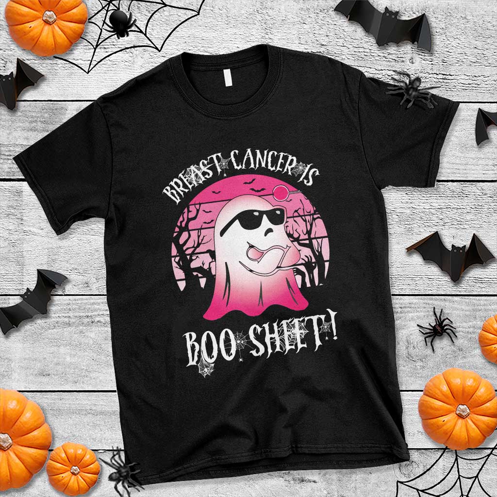 Breast Cancer Is Boo Sheet T Shirt In October Ghost Wear Pink TS10 Black Print Your Wear