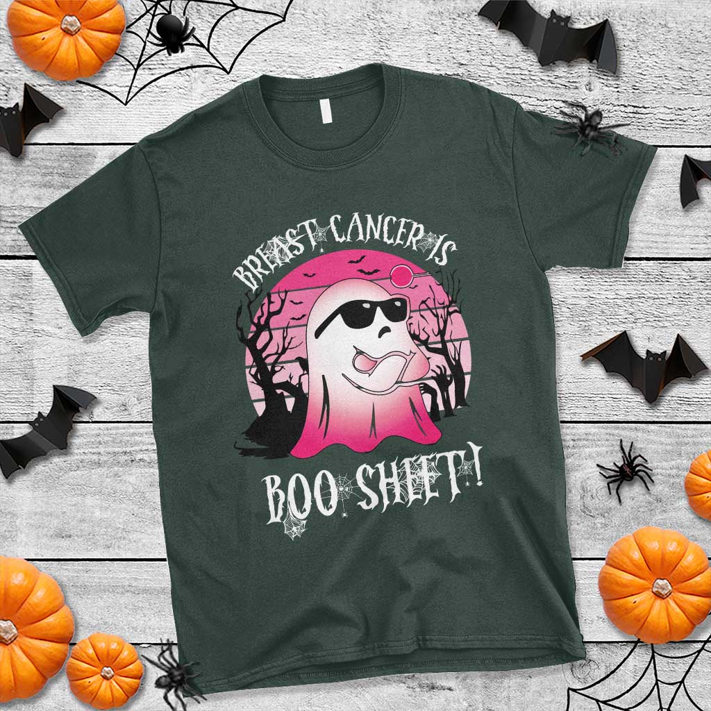 Breast Cancer Is Boo Sheet T Shirt In October Ghost Wear Pink TS10 Dark Forest Green Print Your Wear