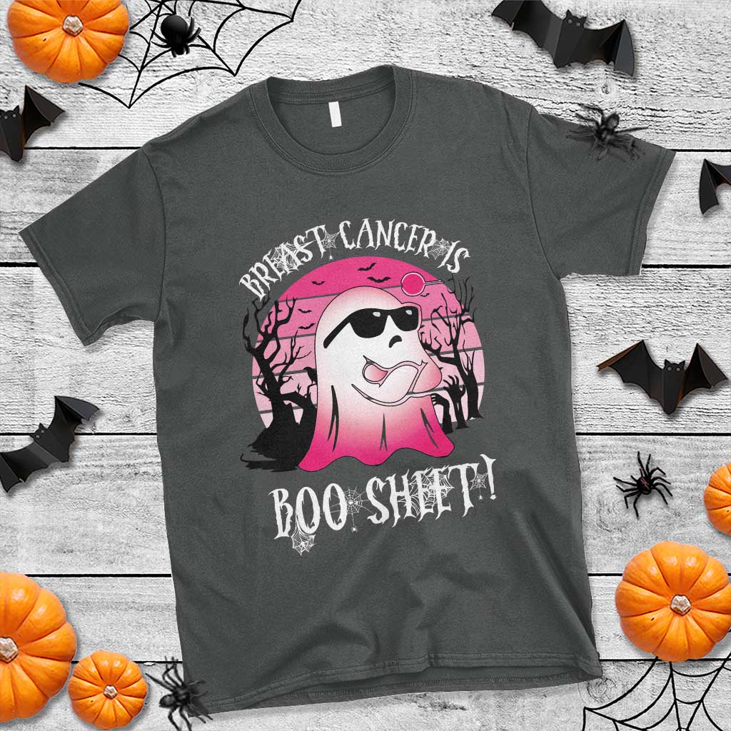 Breast Cancer Is Boo Sheet T Shirt In October Ghost Wear Pink TS10 Dark Heather Print Your Wear