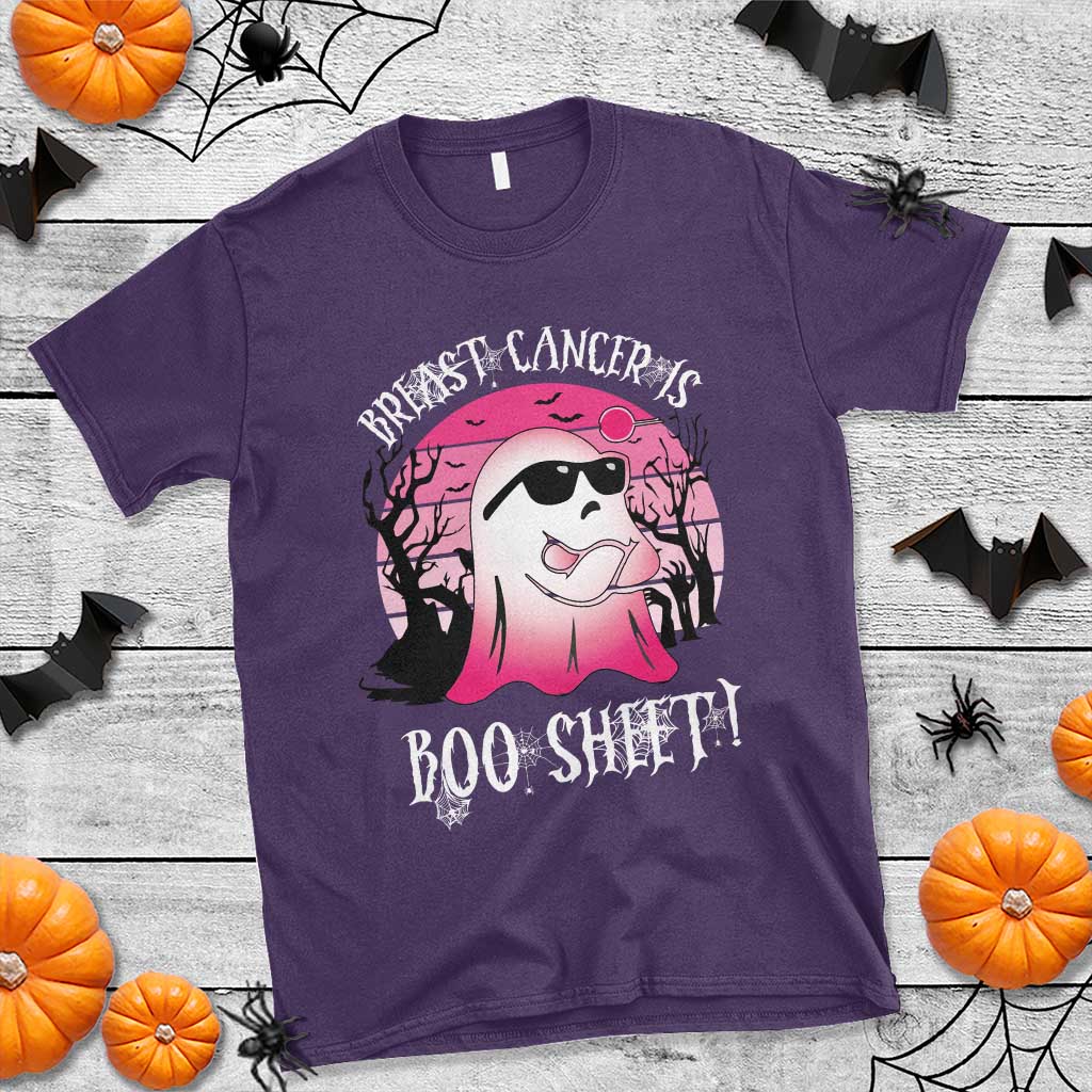 Breast Cancer Is Boo Sheet T Shirt In October Ghost Wear Pink TS10 Purple Print Your Wear
