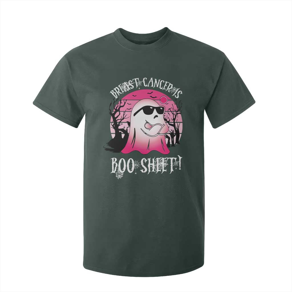 Breast Cancer Is Boo Sheet T Shirt For Kid In October Ghost Wear Pink TS10 Dark Forest Green Print Your Wear