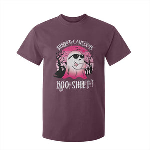 Breast Cancer Is Boo Sheet T Shirt For Kid In October Ghost Wear Pink TS10 Maroon Print Your Wear