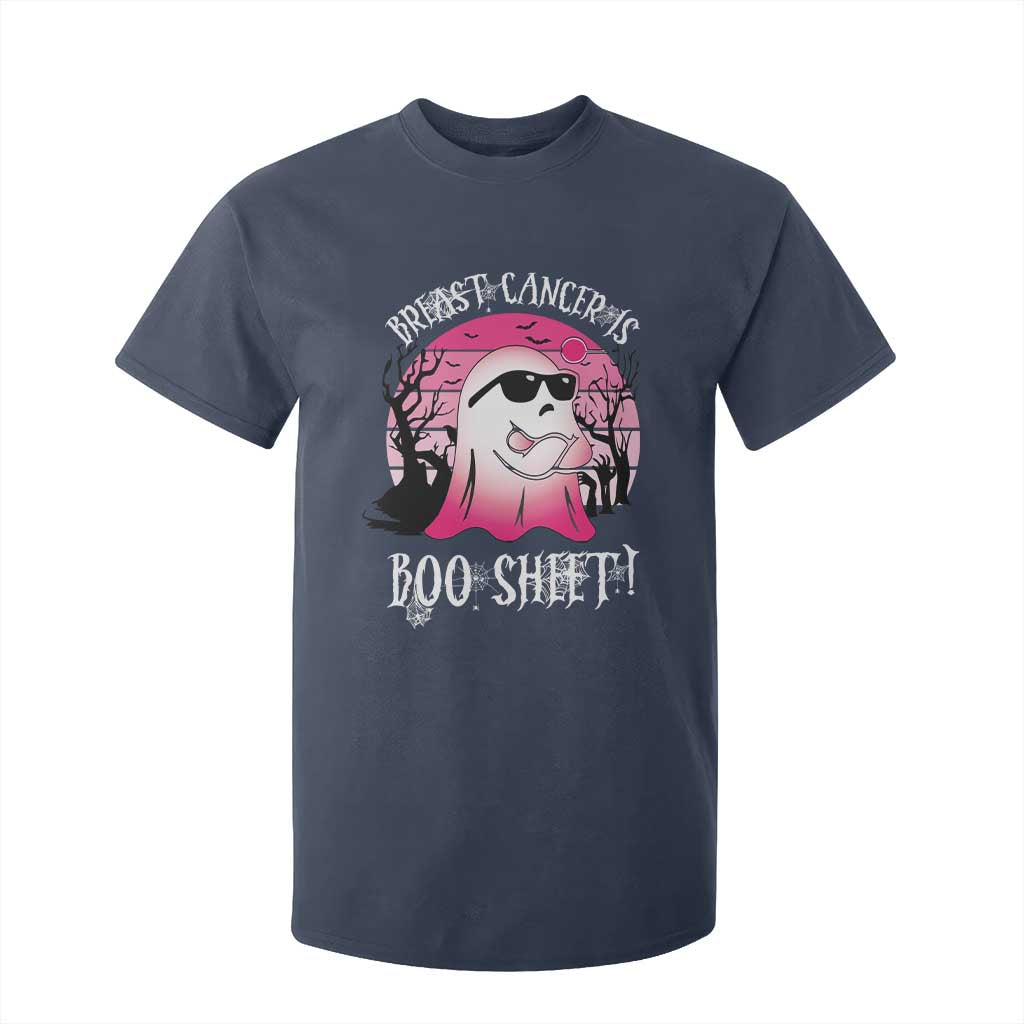 Breast Cancer Is Boo Sheet T Shirt For Kid In October Ghost Wear Pink TS10 Navy Print Your Wear
