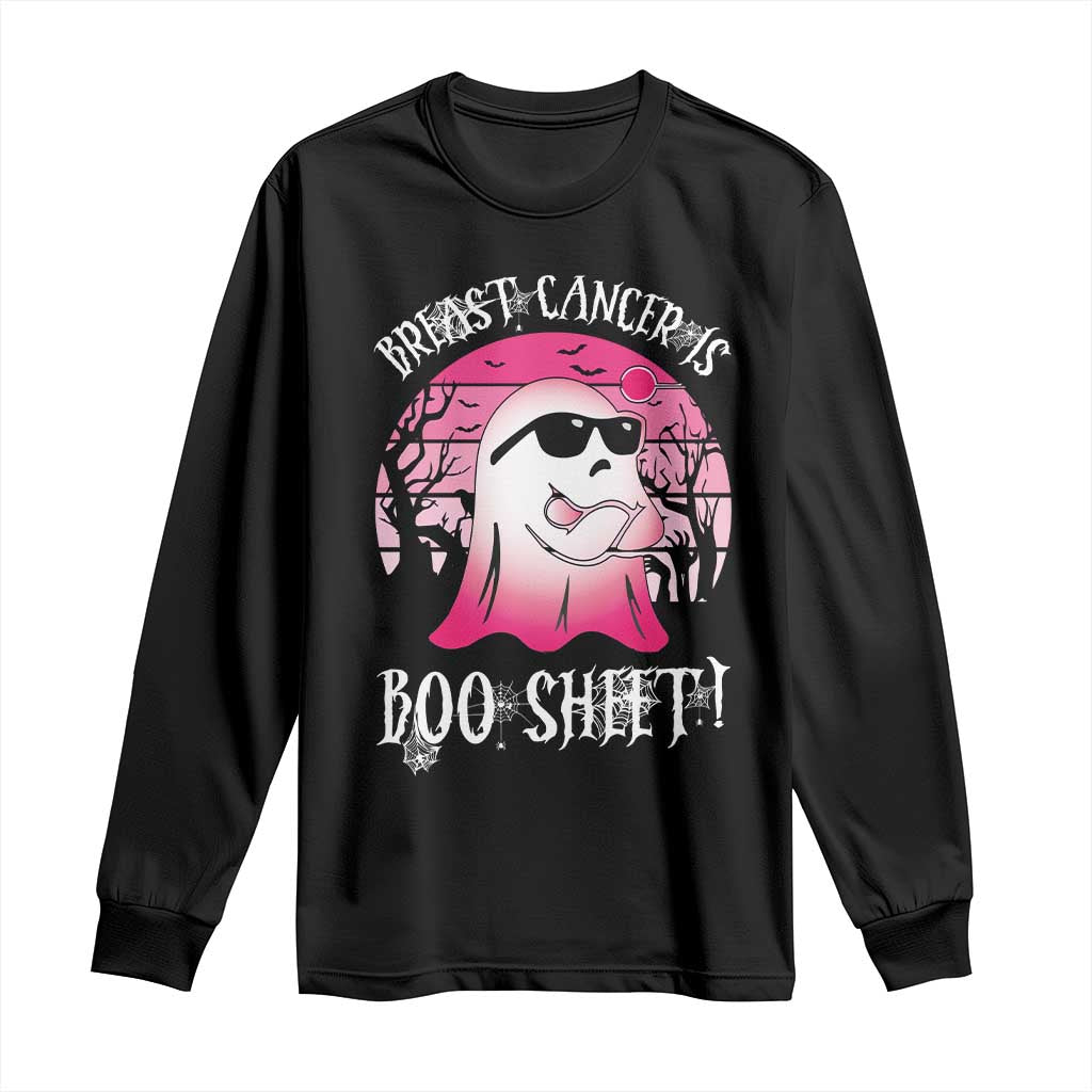 Breast Cancer Is Boo Sheet Long Sleeve Shirt In October Ghost Wear Pink TS10 Black Print Your Wear